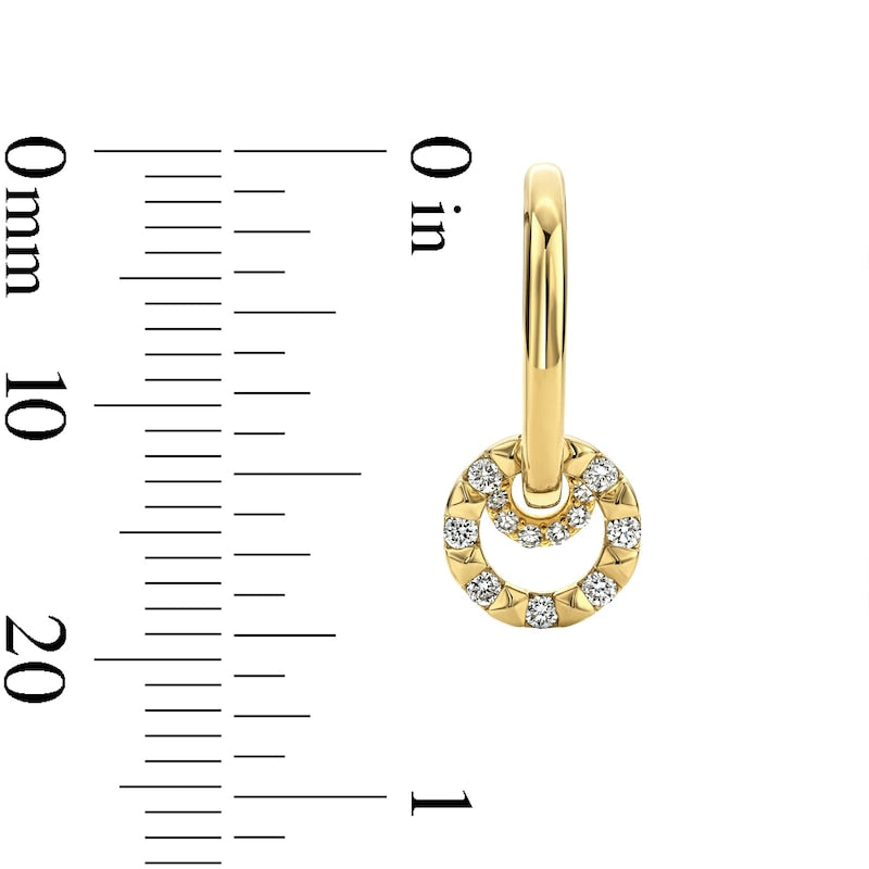 Lab-Grown Diamond Dangle Huggie Hoop Earrings in 10K Gold